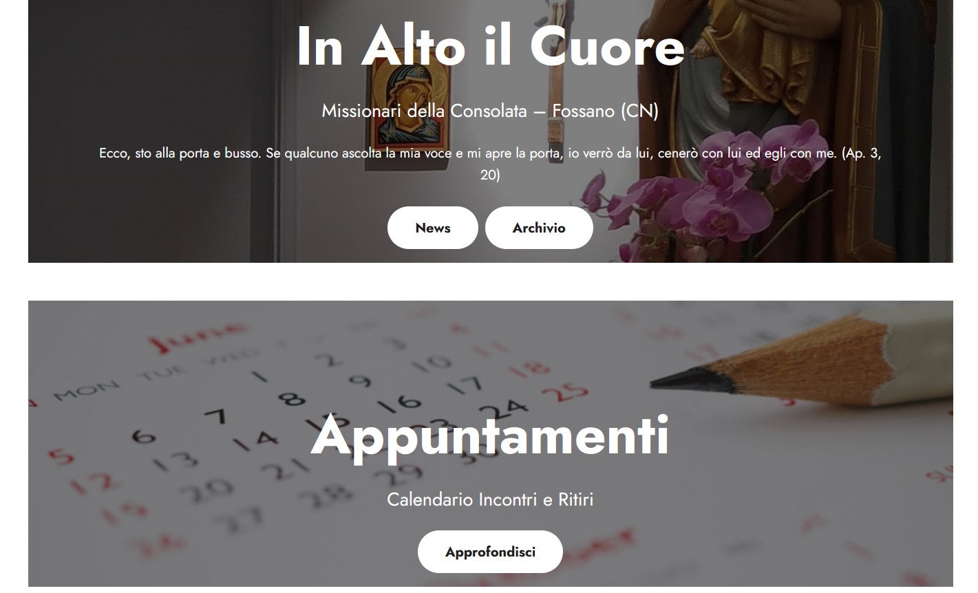 Dettaglio sezione Appuntamenti